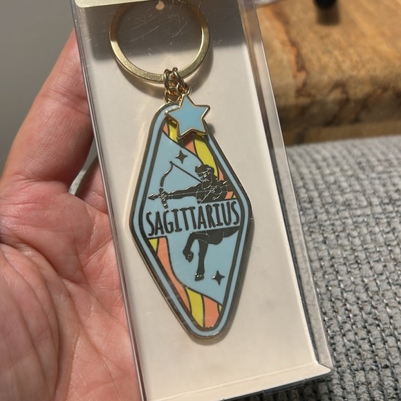 Sagittarius Zodiac Keychain with Star Charm NEW - Picture 1 of 4